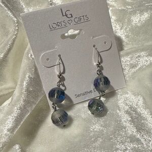 Silver and Blue Earrings